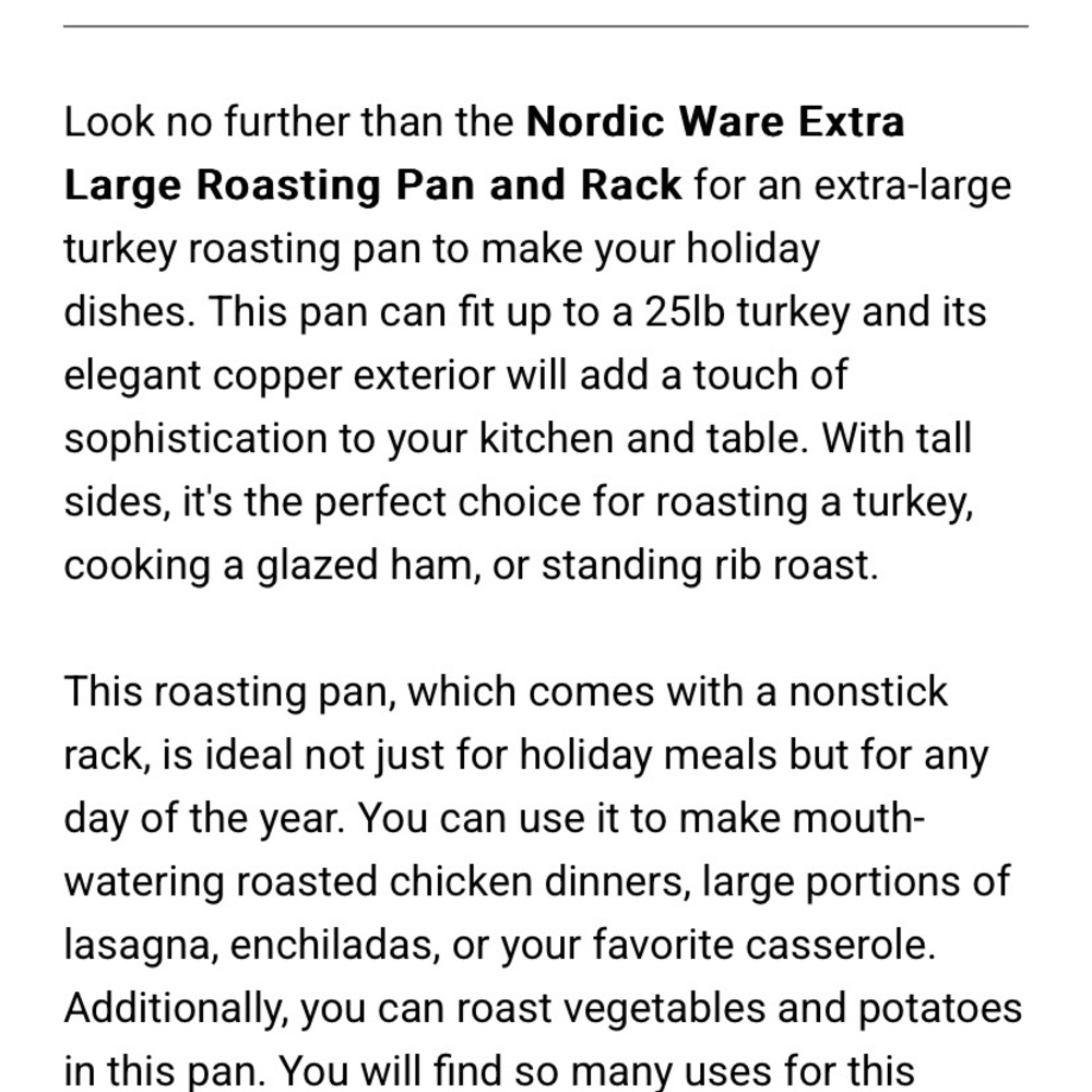 Nordic Ware Extra Large Copper Roaster With Rack - Picture 7 of 9